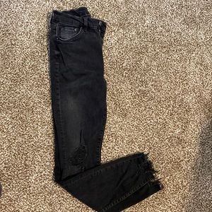 H&M black distressed skinny jeans